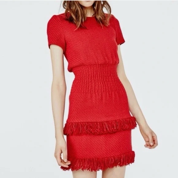 Maje Rabata Fringe Dress - Picture 1 of 6